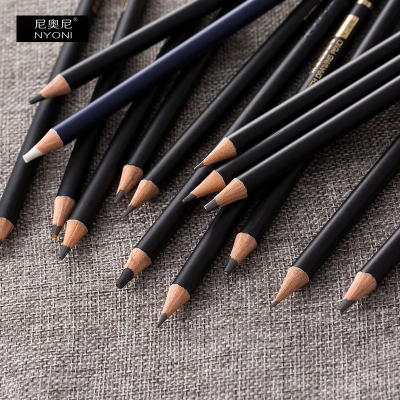 Nioni lápiz mate boceto para principiantes boceto carboncillo lápiz goma estuche para bolígrafos de papel bola de esponja juego de sacapuntas