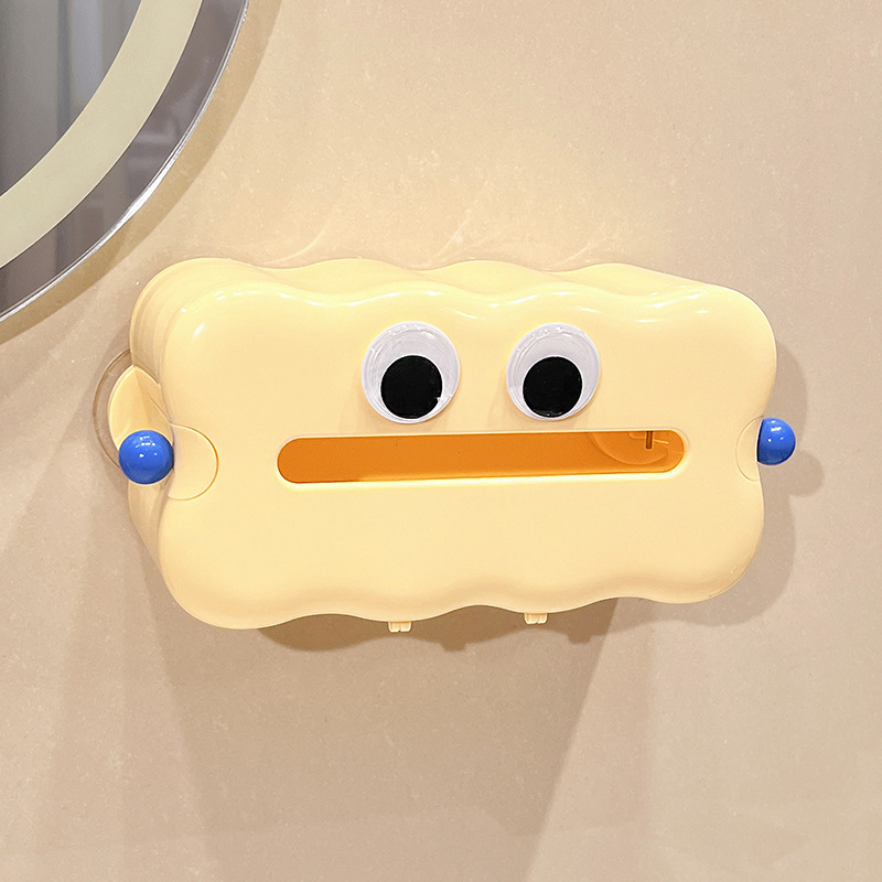 吸盤洗面タオル収納ケース壁掛け穴なしかわいいアニメスポンジ赤ちゃん引き出し箱トイレティッシュケース|undefined