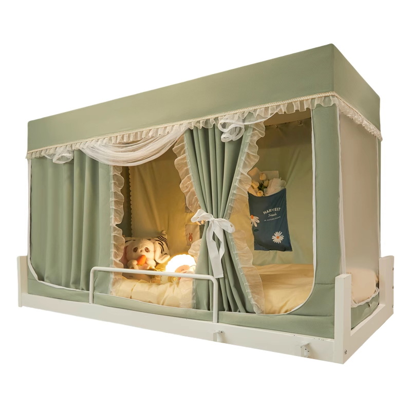 Fuerte sombreado dormitorio de estudiantes, mosquitera universal superior e inferior, cortina de cama integrada 2025 nueva cortina de cama individual