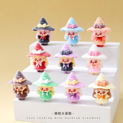 新品植绒小魔女甜崽萌粒公仔 diy装饰配件迷你桌面摆件办公装饰品