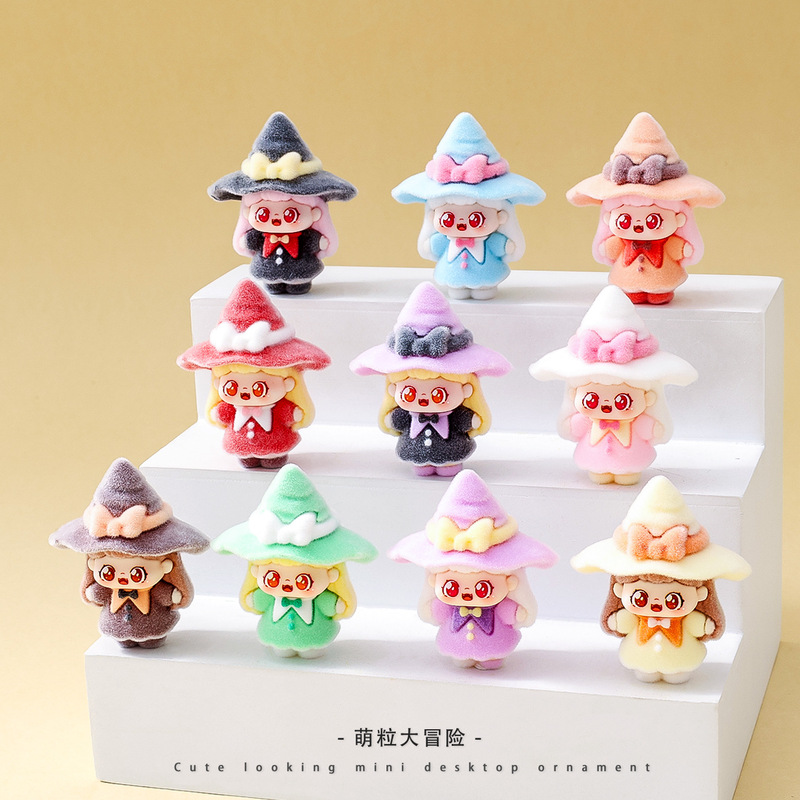 New Flocked Little Witch Sweet Cub Cute Doll DIY Decorative Accessories Mini Desktop Ornaments Office Decorations New Flocked Little Witch Sweet Cub Cute Doll DIY Decorative Accessories Mini Desktop Ornaments Office Decorations