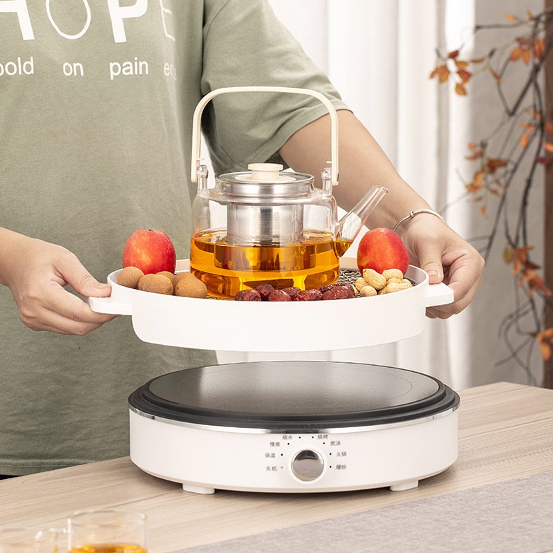 家用煮茶器冬季围炉煮茶炉多功能电茶炉红外加热炉圆形电陶炉批发