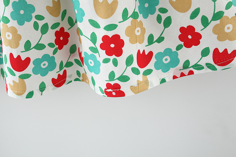 Flower Pattern Cute Flower Soft Treatment Girls Dresses
