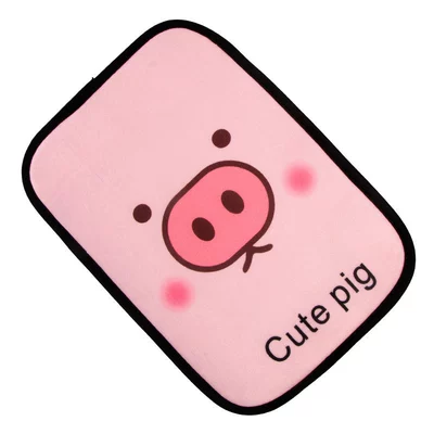 Car armrest box pad Four Seasons universal cute plush car central armrest cover relief arm heightening pad (Armrest box pad) - pink-pig