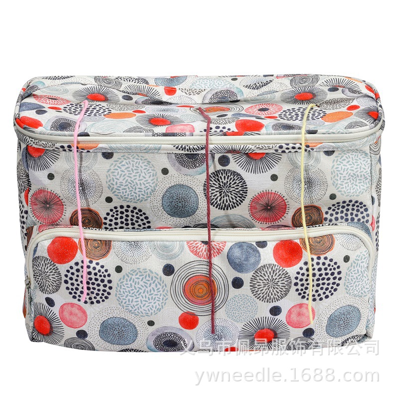 Nueva talla grande mejorada bolsa de lana de ganchillo de tres agujeros bolsa de almacenamiento herramienta de tejido de almacenamiento multifunción bolsa vacía al por mayor