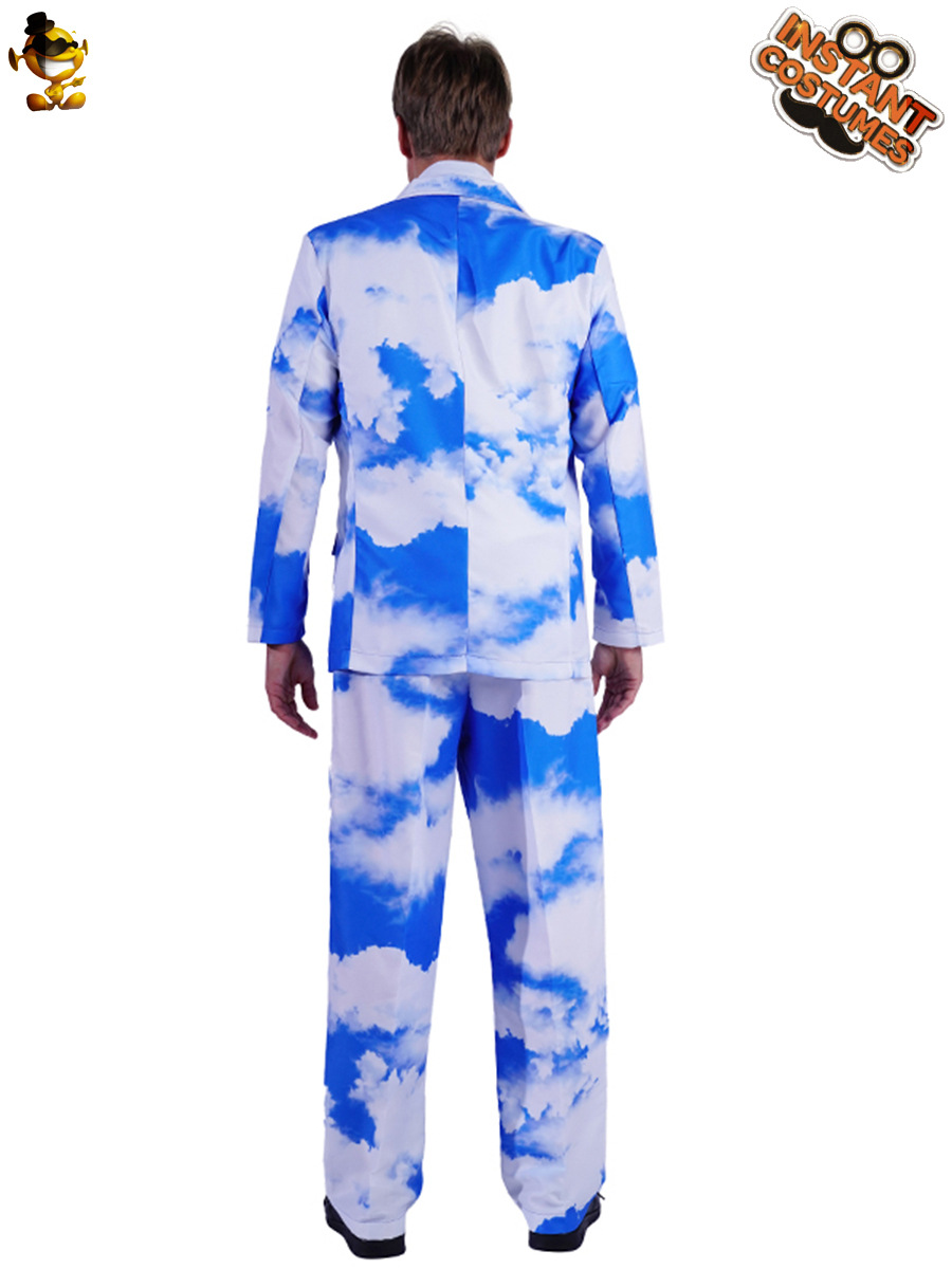 Traje de Halloween de los hombres de cielo azul y nubes blancas traje colorido traje Cosplay traje