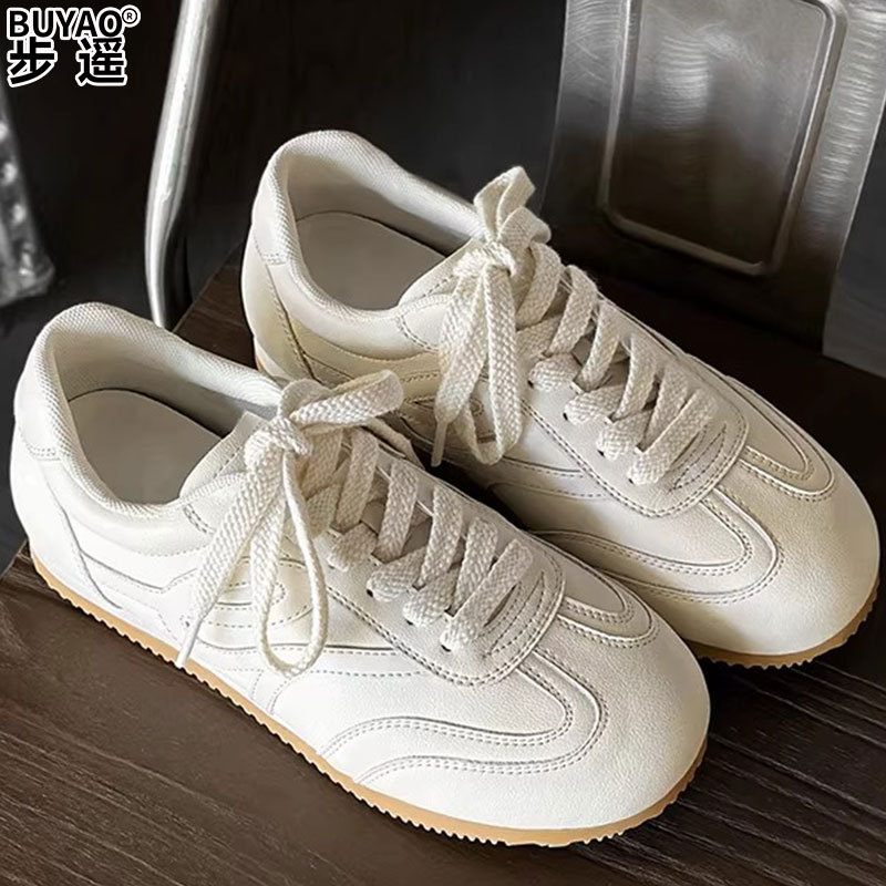 Cowhide Version of German Training Shoes for Women, Forrest Gump Shoes, 2026 Spring New Style, Lightweight Soft-Soled White Shoes, Casual Sports Shoes Cowhide Version of German Training Shoes for Women, Forrest Gump Shoes, 2026 Spring New Style, Lightweight Soft-Soled White Shoes, Casual Sports Shoes