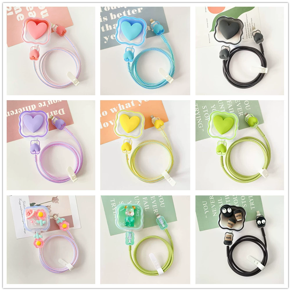 Мультяшная любовь применима Apple 20W английский пакет защиты зарядной головки Прозрачная мягкая оболочка IPhone защита зарядного устройства