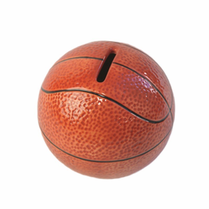 Hucha de cerámica de baloncesto pintada, alcancía de cerámica de golf, alcancía de baloncesto, exquisita artesanía de béisbol, ahorro de dinero