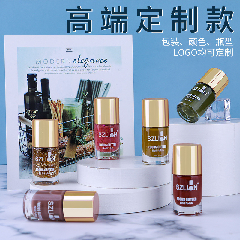 [廠家批發定制]Szlin指甲油水性油性健康美甲持久不掉色指甲油