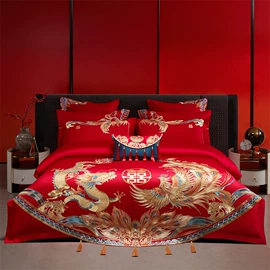 婚庆床品套件;四件套;床单、被单