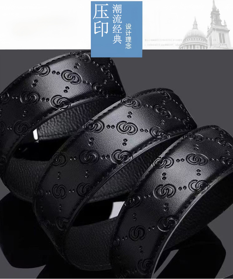 G-Struktur Herren Echtleder Gürtel mit Automatikschnalle Legierungsschnalle modischer vielseitiger Business Casual Hosengürtel