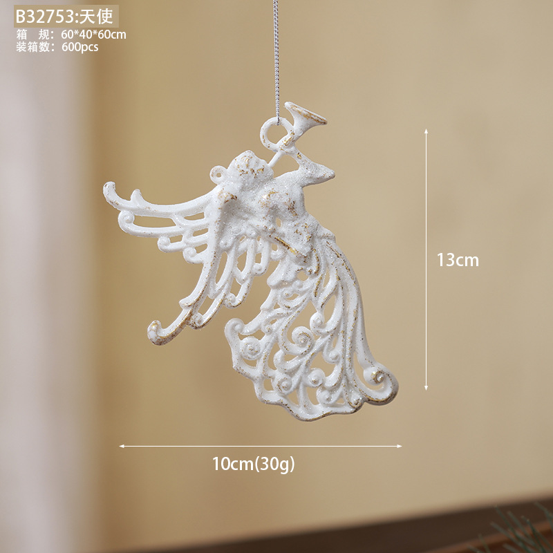 Buscando árboles de Navidad transfronterizos colgantes de flocos de nieve de Navidad casa de oro blanco arco ángel decoración de ventanas