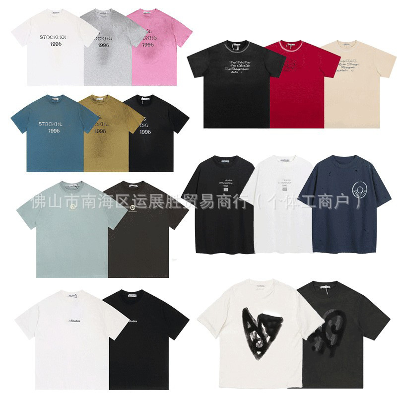 Cross-Border American-Style Trendy Brand Ac Letter Vintage 1996 Print Casual Loose Short-Sleeve Unisex Couple High Street T-Shirt Cross-Border American-Style Trendy Brand Ac Letter Vintage 1996 Print Casual Loose Short-Sleeve Unisex Couple High Street T-Shirt