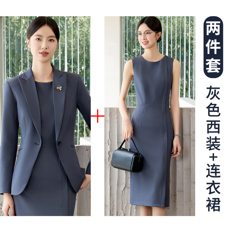 Gray suit + dress