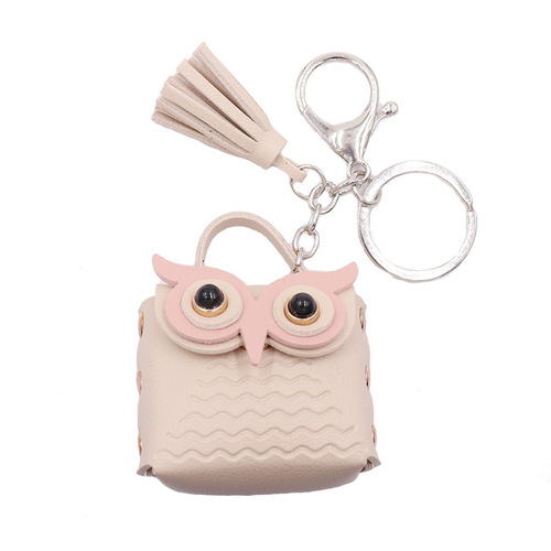 PU leather owl coin purse keychain cute owl earphone pendant school bag pendant wholesale