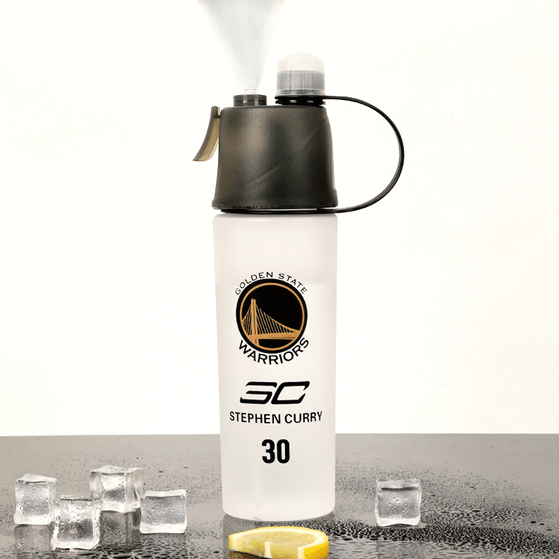 Frosted white curry 600ml large spray bottle + cup brush, food-grade pc material