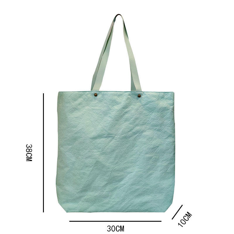杜邦纸手提袋厂家新型环保防水材料托特包水洗揉纹购物袋手提袋
