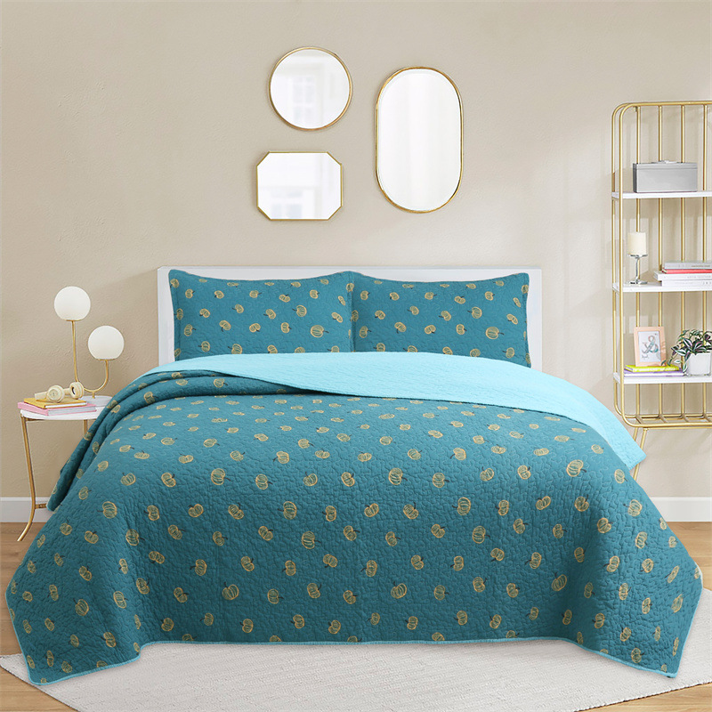 Quilted Bedding Set - Pure Cotton Embroidered Summer Quilt_voghion.com