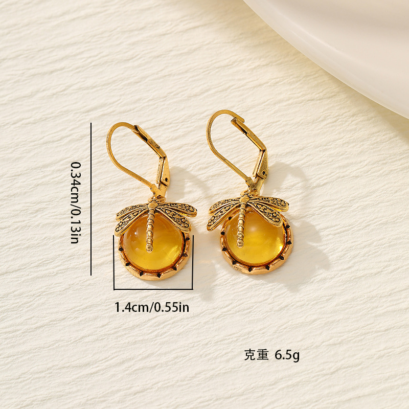 Dragón y creativo retro libélula imitación de cristal colgante pendientes glamour joyería de mujer pendientes bohemios