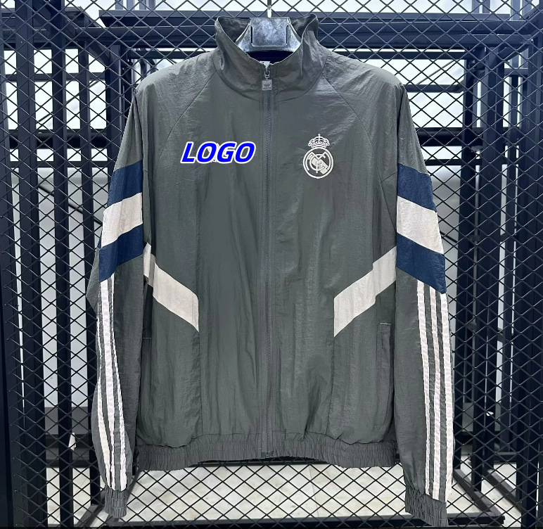 サッカーユニフォームレトロ長袖ジャージ防水日焼け止めウインドブレーカークラシックドイツバサレアルマドリリバプールサッカージャケット|undefined
