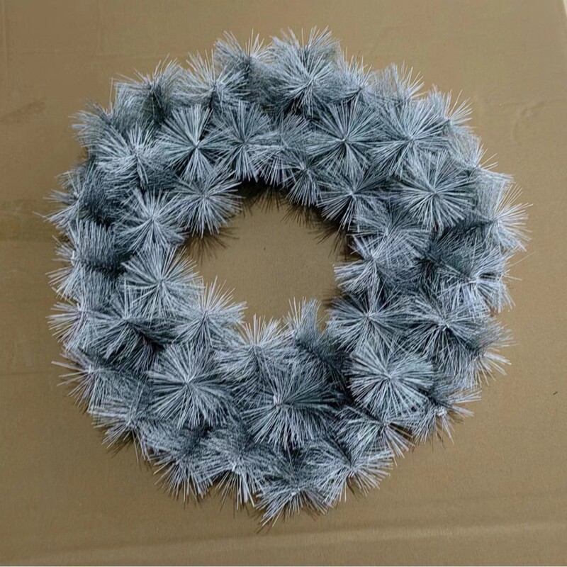 新款圣诞花环40cm松果跨境led发光橱窗门挂花圈圣诞节装饰品|undefined