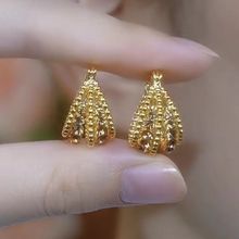 轻奢高级感气质百搭咖色水晶提篮耳环2024年潮时尚名媛风大气耳饰