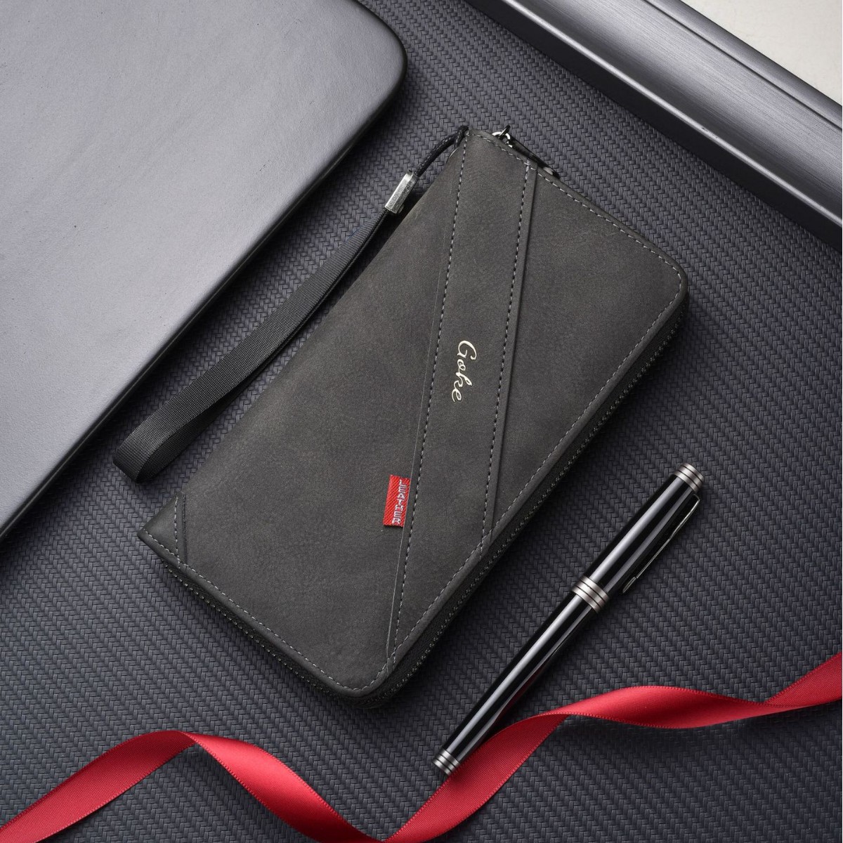 Men's Wallet Long Large Capacity Multi-Card Slot Zipper Bag Document Bag Multi-Functional Manufacturer Wholesale Wallet