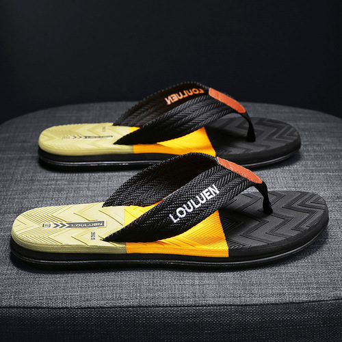 New summer slippers for men, trendy casual beach flip-flops for men, wholesale flip-flops for home use