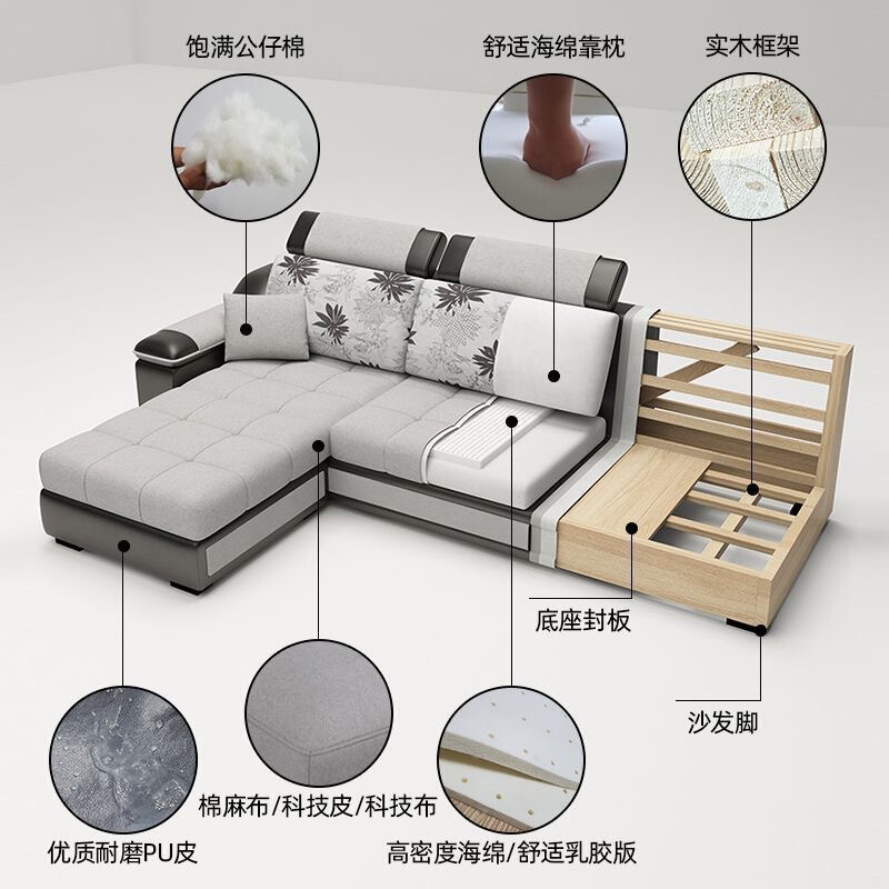 布艺沙发现代简约小户型科技布家用家具组合2025新款客厅出租房|undefined