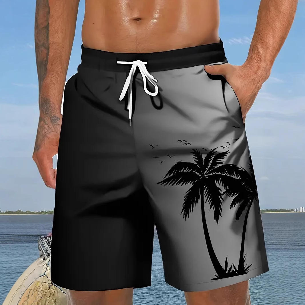 2025 New Summer Factory Wholesale Wal-Mart Cross-border Beach Pants Men's Trendy Digital Printing Quick-drying Shorts