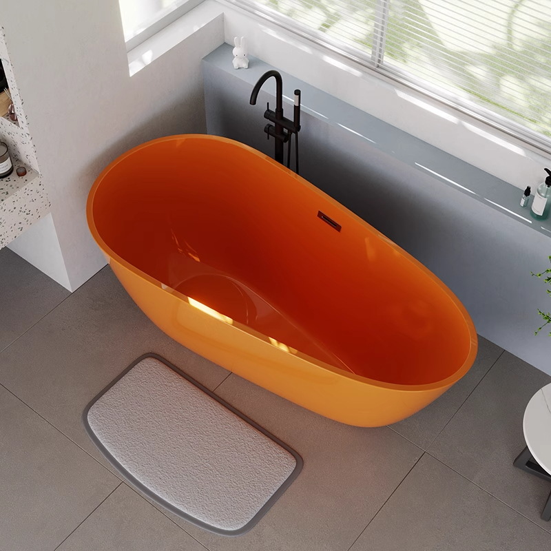 bañera de acrílico negro independiente hogar hotel de alojamiento sin costuras personalidad europea pequeña casa redonda color