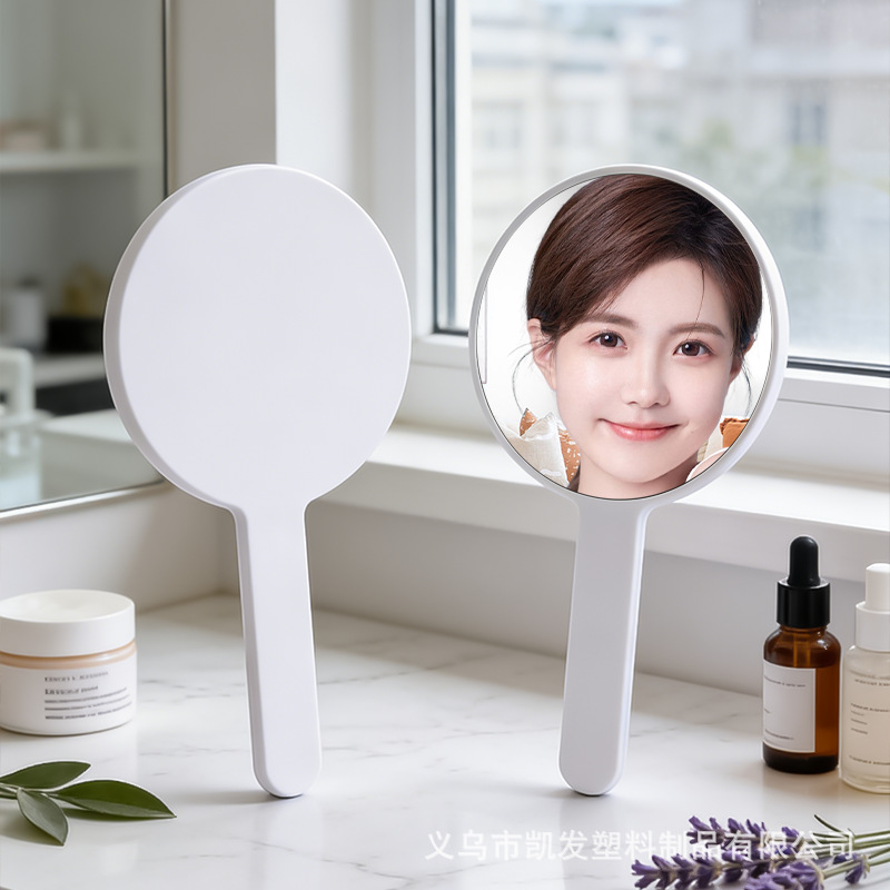 Espejo redondo de alta definición con logo impreso, espejo de maquillaje portátil, espejo pequeño de mano para retoques, regalo de belleza, venta al por mayor.