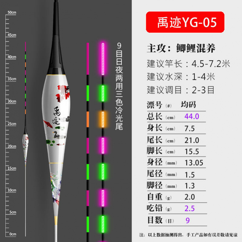 Luz nocturna de día y noche, flotador electrónico de alta sensibilidad, pesca nocturna de carpa corta, flotador de cola fría, comercio exterior