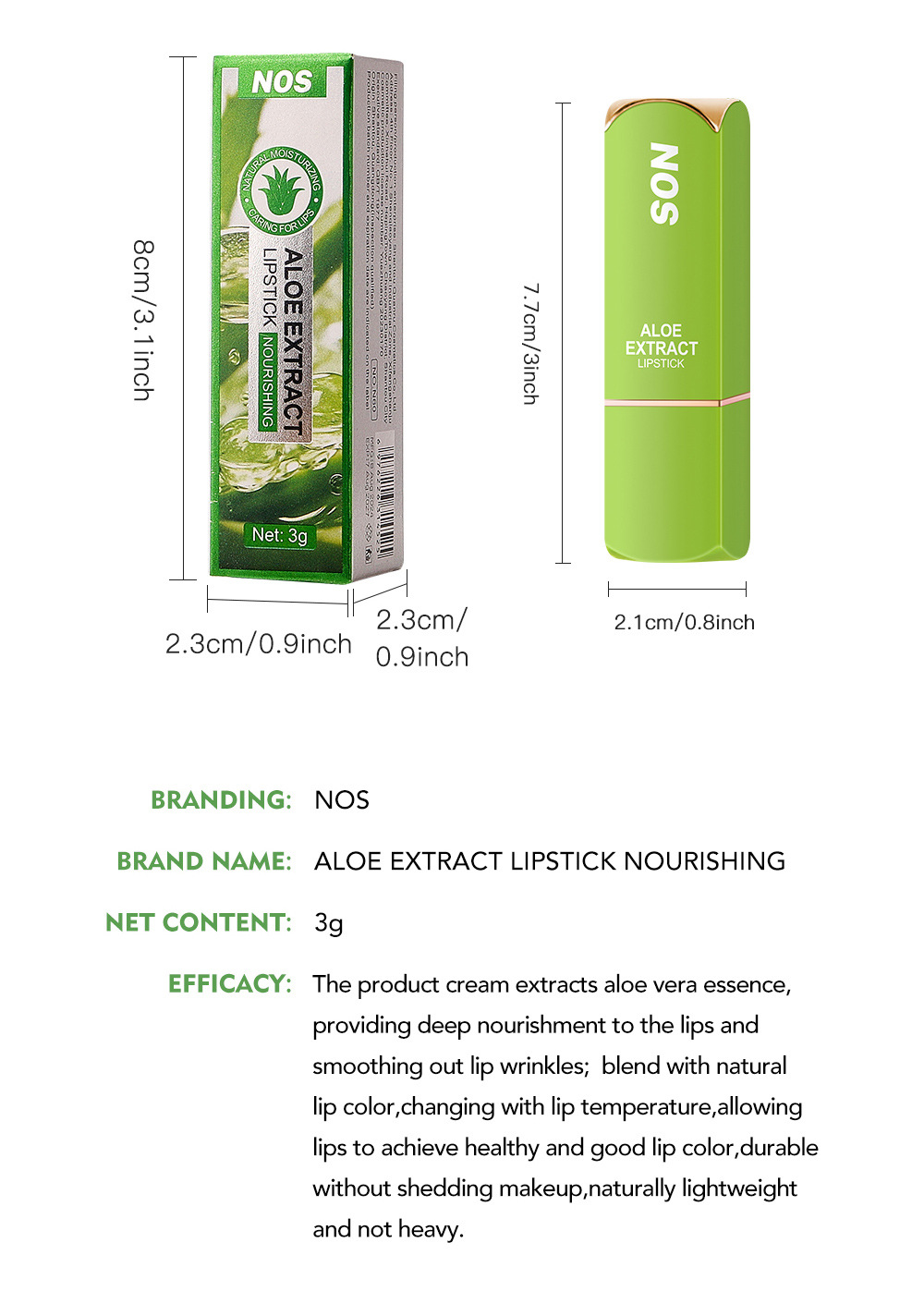 warm lipstick Cross-border NOS Aloe Vera temperature-changing Lipstick Lipstick does not stick to the cup and provides long-lasting moisturizing and nourishing lip lines undefined