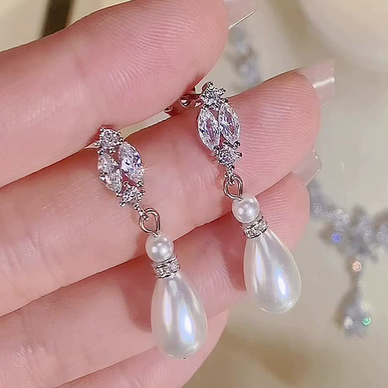 Сережки из жемчуга, аксессуар, набор, свадебное платье