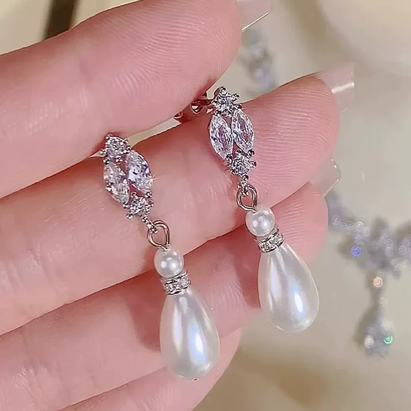 Сережки из жемчуга, аксессуар, набор, свадебное платье