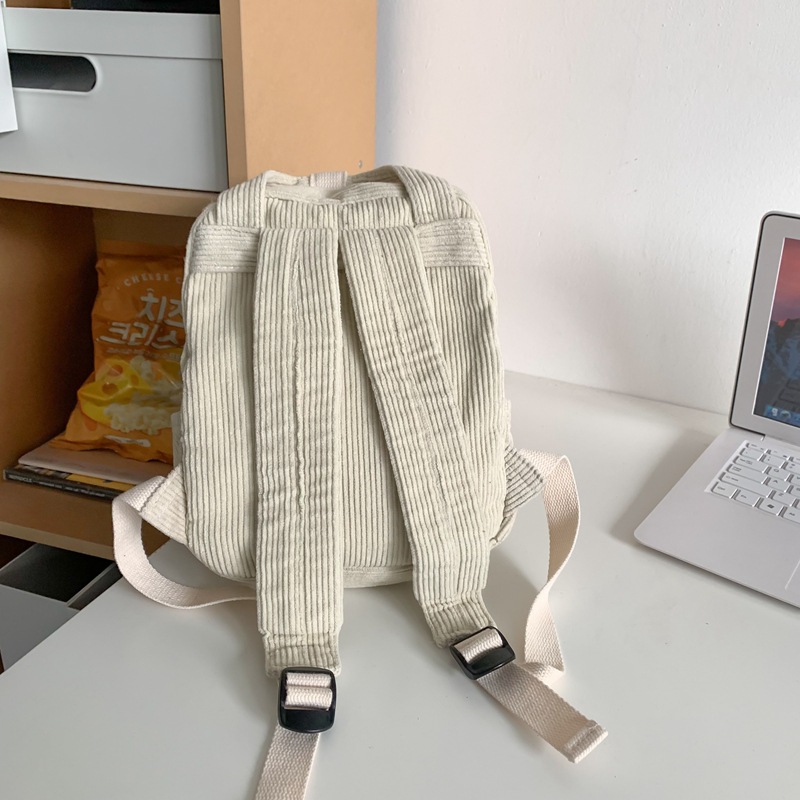 Mochila de pana para mujer 2024 primavera nueva mochila de pana casual mochila de viaje simple