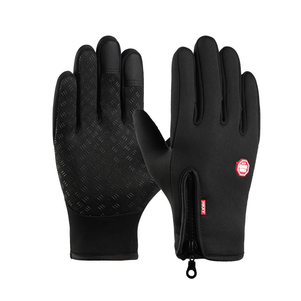 Guantes cálidos para ciclismo para hombres y mujeres, impermeables y con forro de terciopelo, para deportes al aire libre, esquí, guantes de invierno antideslizantes con pantalla táctil