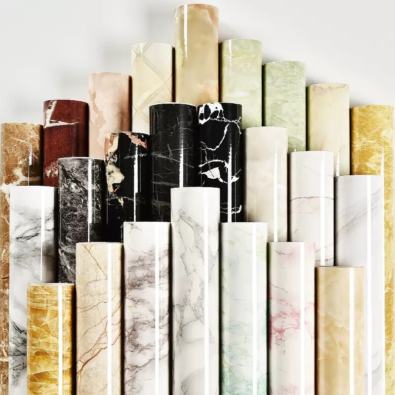Self-adhesive imitation marble pattern stickers waterproof oil-proof high temperature resistant kitchen oil-proof stickers furniture renovation wallpaper cross-border