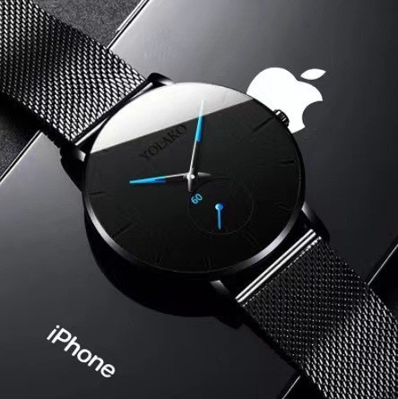 Transfronterizo nuevo reloj de cuarzo de malla de cuarzo para hombres ultrafinos populares reloj Delgado simple reloj de moda para hombres populares