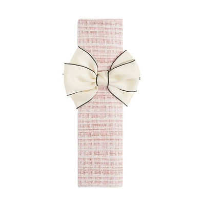 Shoulder Protection Cover, Chanel-Style Car – Seat belt shoulder pad - small-chanel-powder-shoulder-patch-beige-bow
