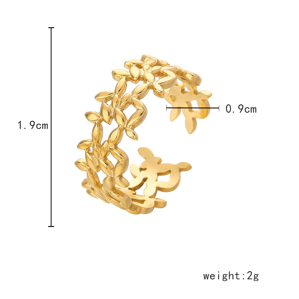 6g Weight Open Ring Classification Adjustable Ring Size 1 Piece Quantity Daily Occasion Stainless Steel Material Star, Heart Shape Pattern Women'S Gender Plating Design Simple Style Style Simple Style Star Heart Shape Stainless Steel Plating Open Ring 1 Piece 34