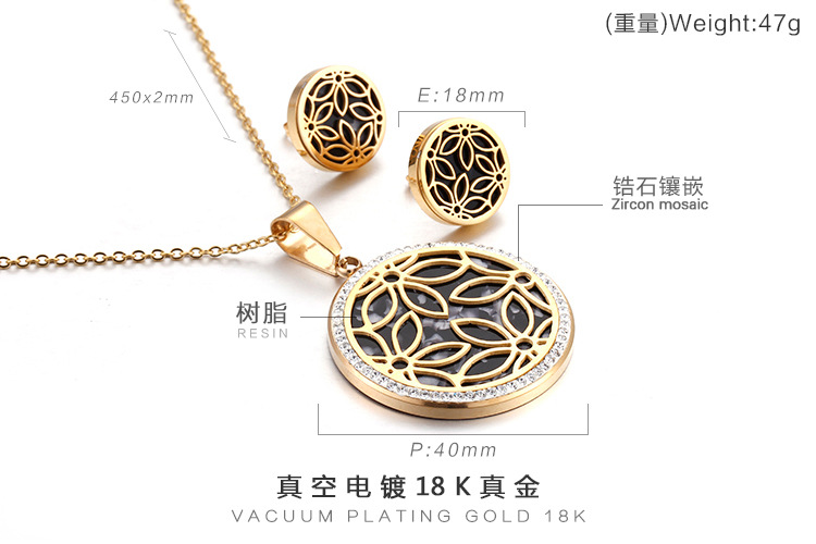 European And American Short Necklace Girls Small Clear Clavicle Chain Stylish Round Stainless Steel Set Combination Ornament Wholesale display picture 1