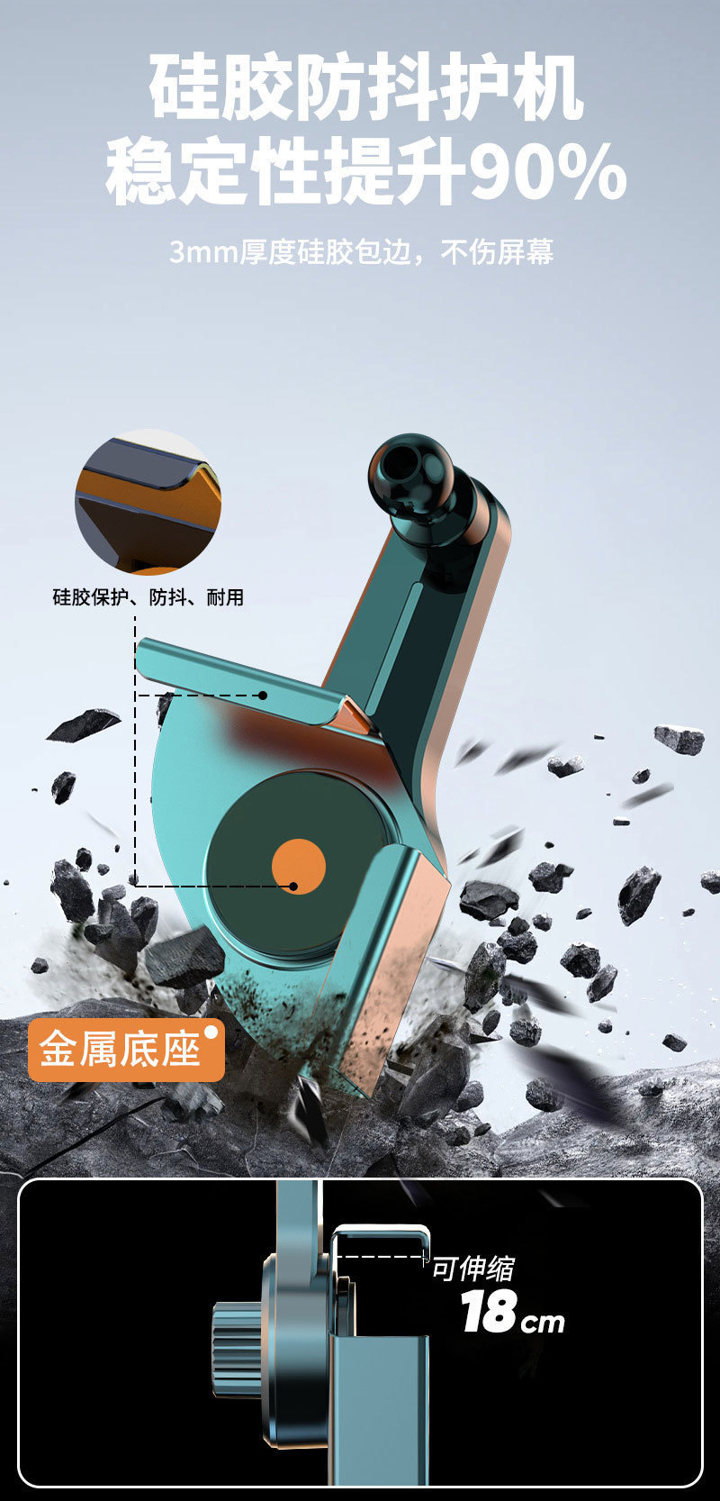Car phone holder for dashboard, gravity navigation support stand, multifunctional air vent phone holder