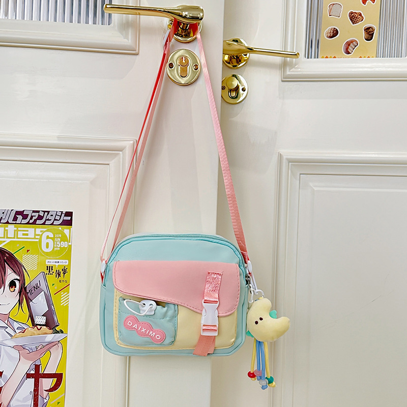 キャンディーカラーの女性用小さなバッグ、かわいい日本の柔らかい女の子の学生ショルダーバッグ、インターネットセレブモデル、甘い森ガールクロスボディバッグ|undefined