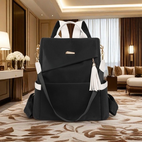 Cross-border simple solid color women's new fashion travel backpack two-in-one women's large capacity casual women's school bag