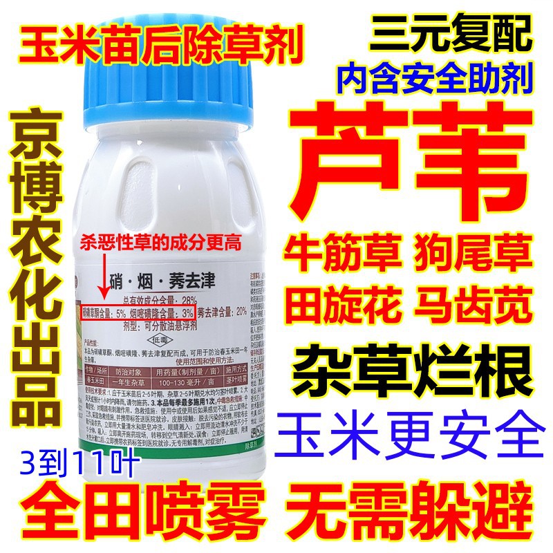 京博新地玉米苗后除草剂杀打碗花冰草芦苇杂草苞米烟嘧磺隆打草药