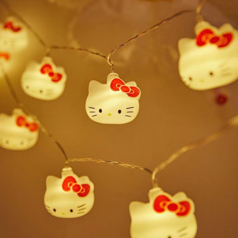 thumbnail image 1 of Lámpara de ambiente con cadena de luces LED de Hello Kitty, nueva y transfronteriza, preferida para habitación con forma de corazón de niña, 1 of 5