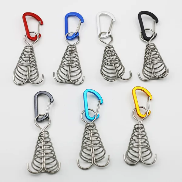Outdoor Camping Octopus Rope Buckle Camping Deck Peg Wooden Plank Wind Rope Hook Stainless Steel Fixed Tent Fishbone Peg